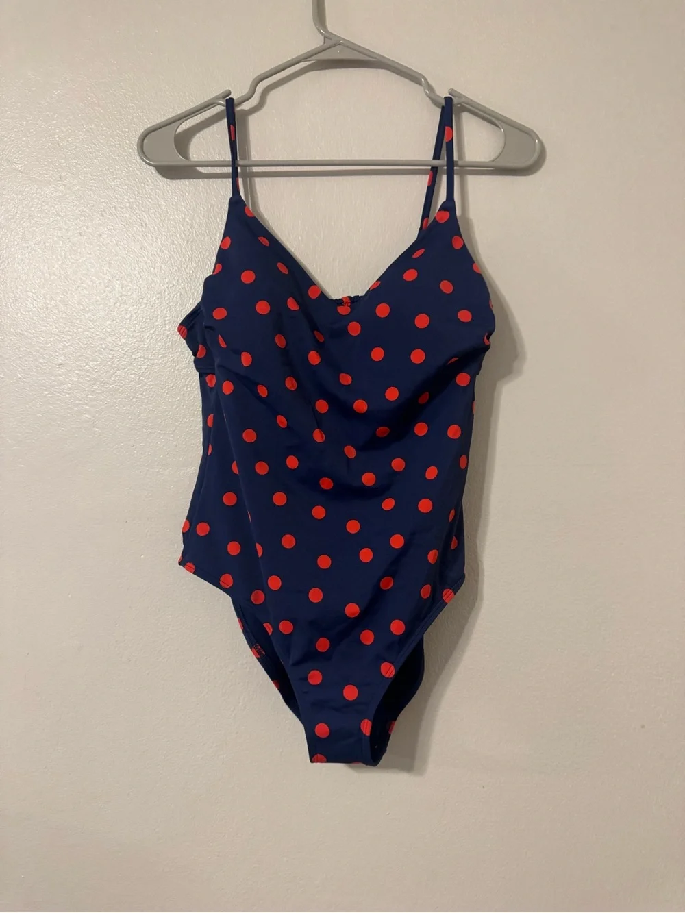 Target Navy One-Piece Swimsuit with Red Polka Dots